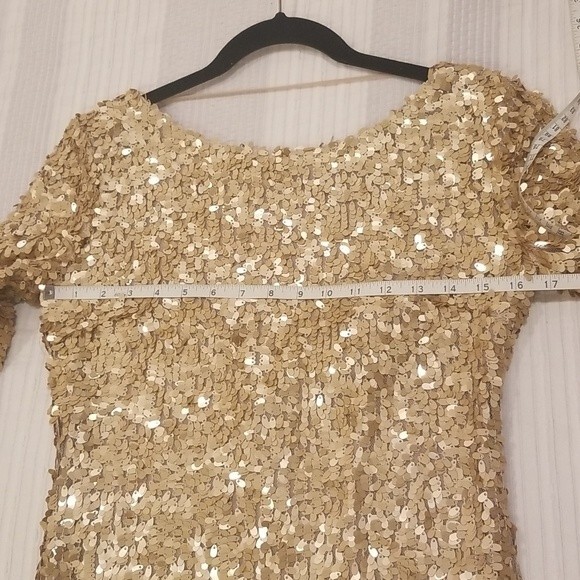 NWT Ark & Co Sequin Mini Dress, gold, size M - Picture 6 of 15